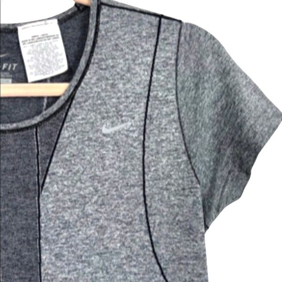 Nike Dri-Fit Stretch Running Top Grey Run Fast Fearless Crew Neck Athletic XL - Picture 2 of 10